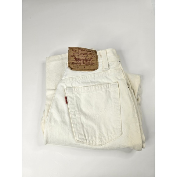Vintage 80s 90s Levi's XX Jeans 13501 0651 White 3 S Denim‎ Straight Leg USA - Picture 1 of 11